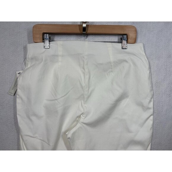 Talbots Petite Women's White Pants Slimming Flat Front Stretch Size 12P New NWT - Picture 4 of 9